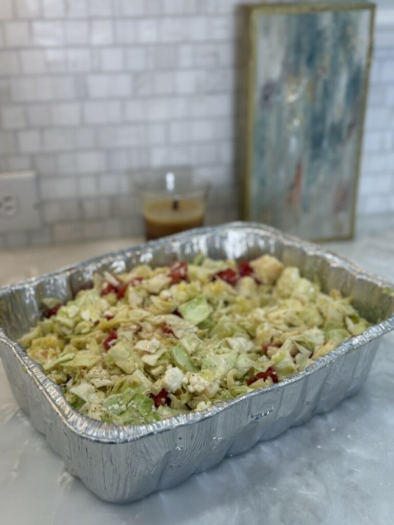 Greek chopped slaw for a crowd