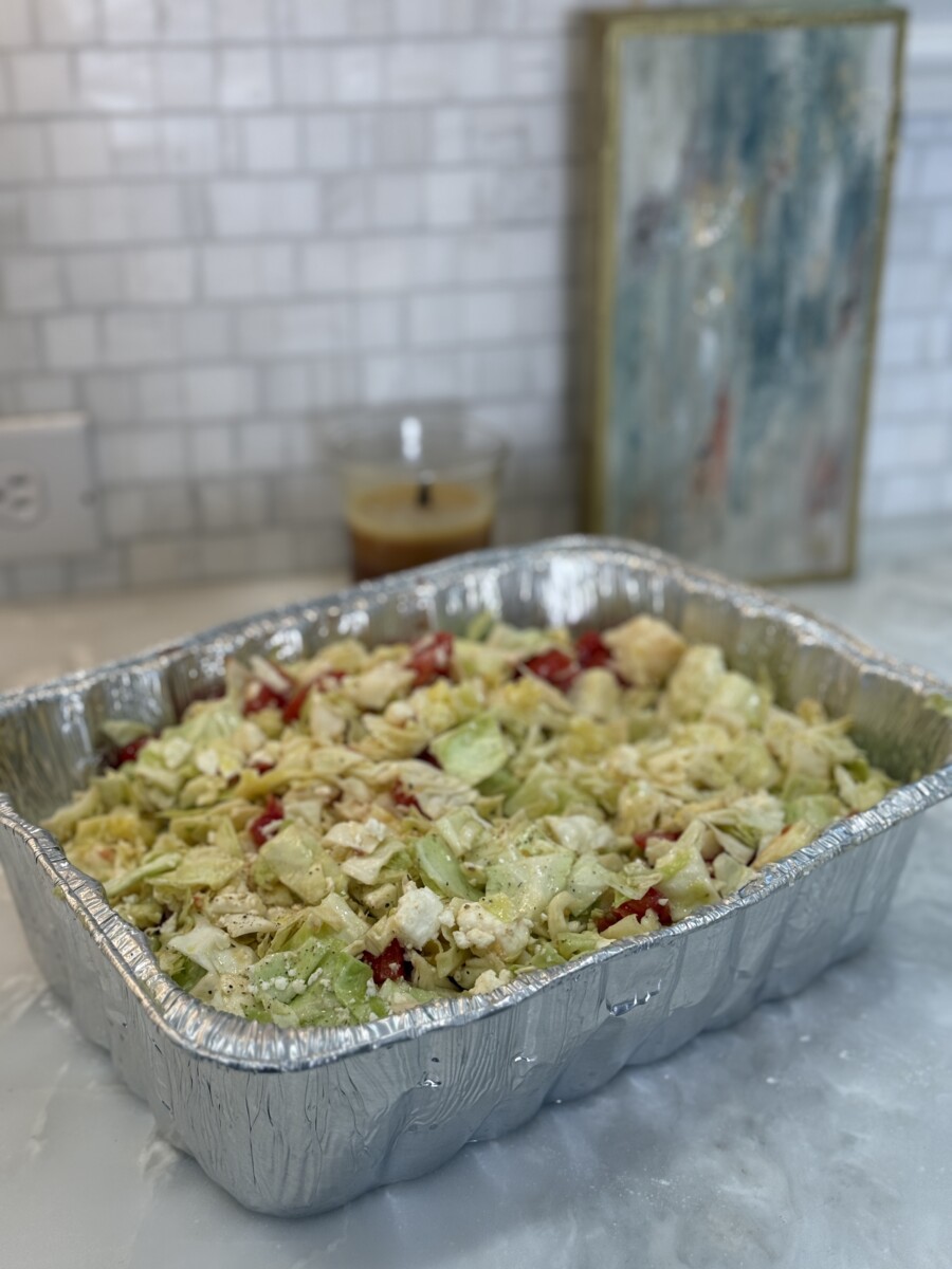 Greek chopped slaw for a crowd