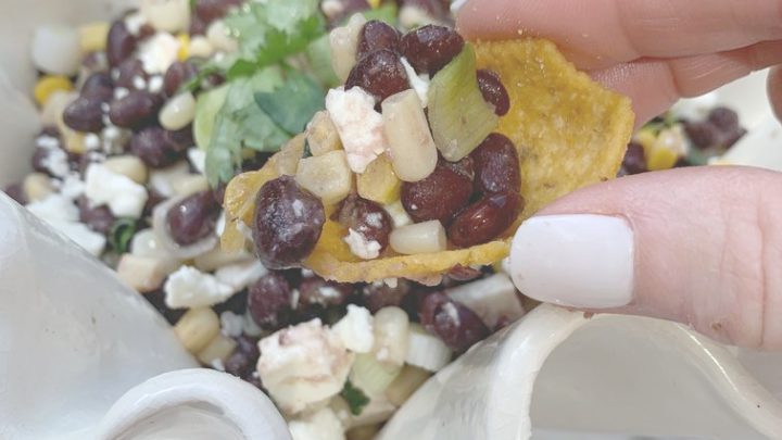 The Best Black Bean, Corn & Feta Dip