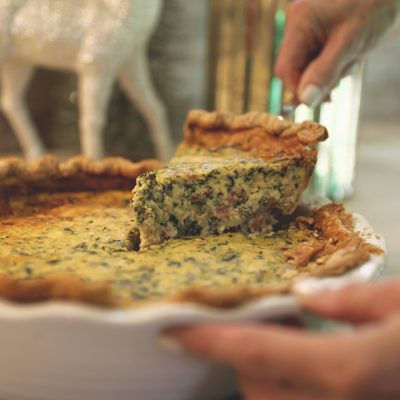 spinach bacon gruyere quiche