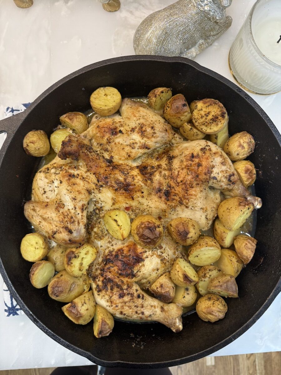 This Greek Chicken and Potato Skillet Is So Tasty And Easy!
