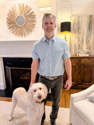Zane Tarence from Family Savvy wearing UNTUCKit shirt as part of the 2025 Father's Day Gift Guide