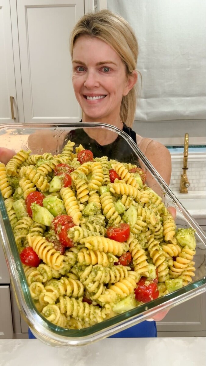 Pesto Pasta Salad in a bowl