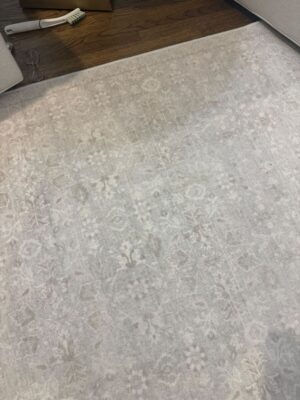 Photo of neutral rug without the stain, showing the perfect results after cleaning