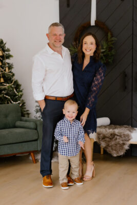 Katie Kittrell of Ming Wang with her husband and young son 
